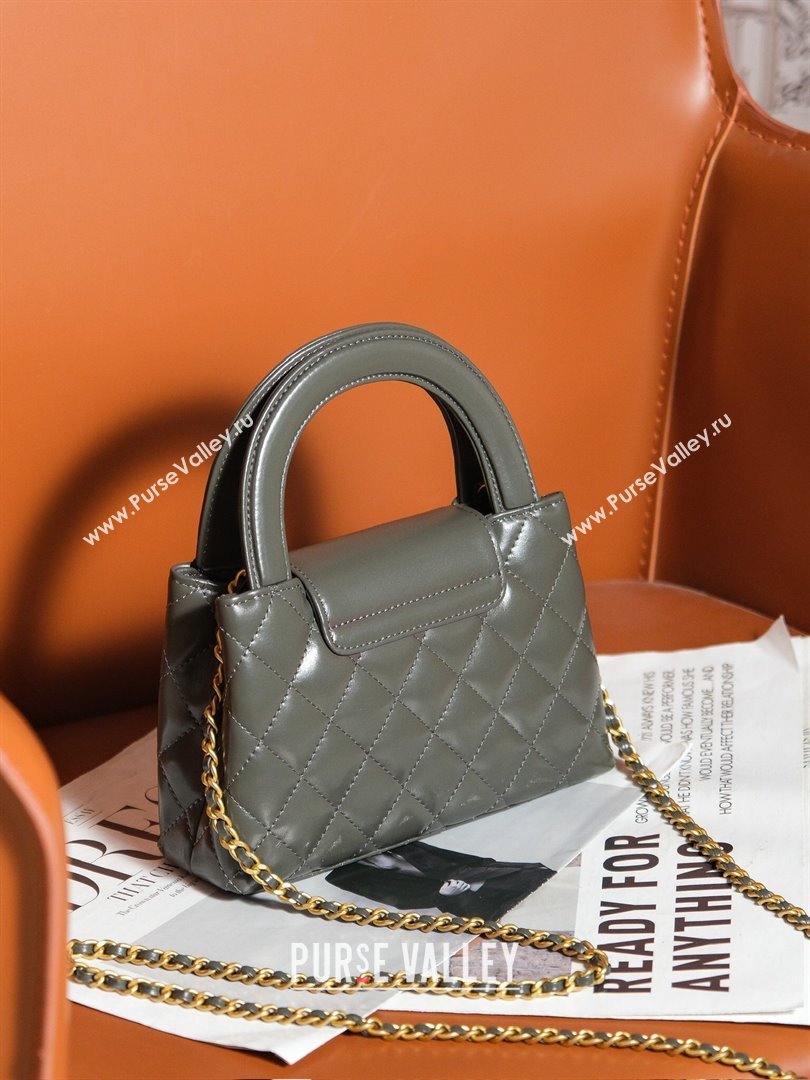 Chanel Mini Shopping Bag in Shiny Calfskin AS4416 Grey 2024 (YEZI-24072511)