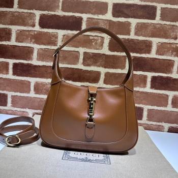 Gucci Jackie 1961 Shiny Leather Small Hobo Bag ‎636709 Brown 2024 (DHL-24041101)