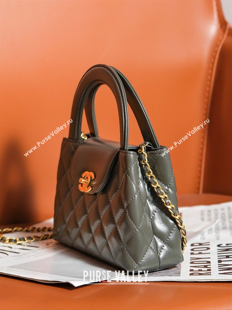 Chanel Mini Shopping Bag in Shiny Calfskin AS4416 Grey 2024 (YEZI-24072511)