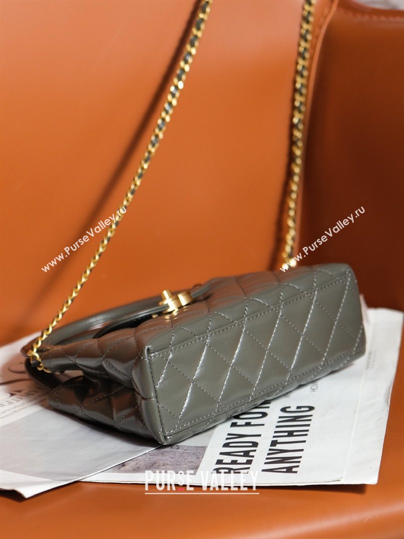 Chanel Mini Shopping Bag in Shiny Calfskin AS4416 Grey 2024 (YEZI-24072511)