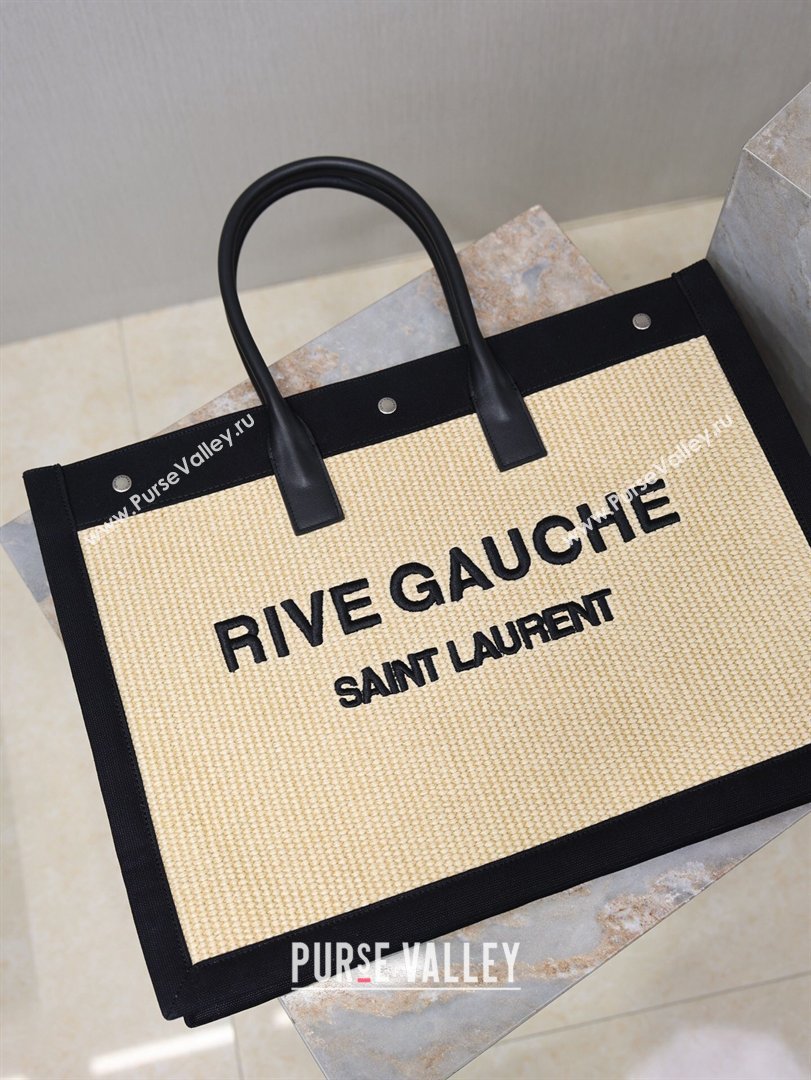 Saint Laurent Rive Gauche Large Tote bag in Woven Beige 2026 509415 (MHUI-260403065)
