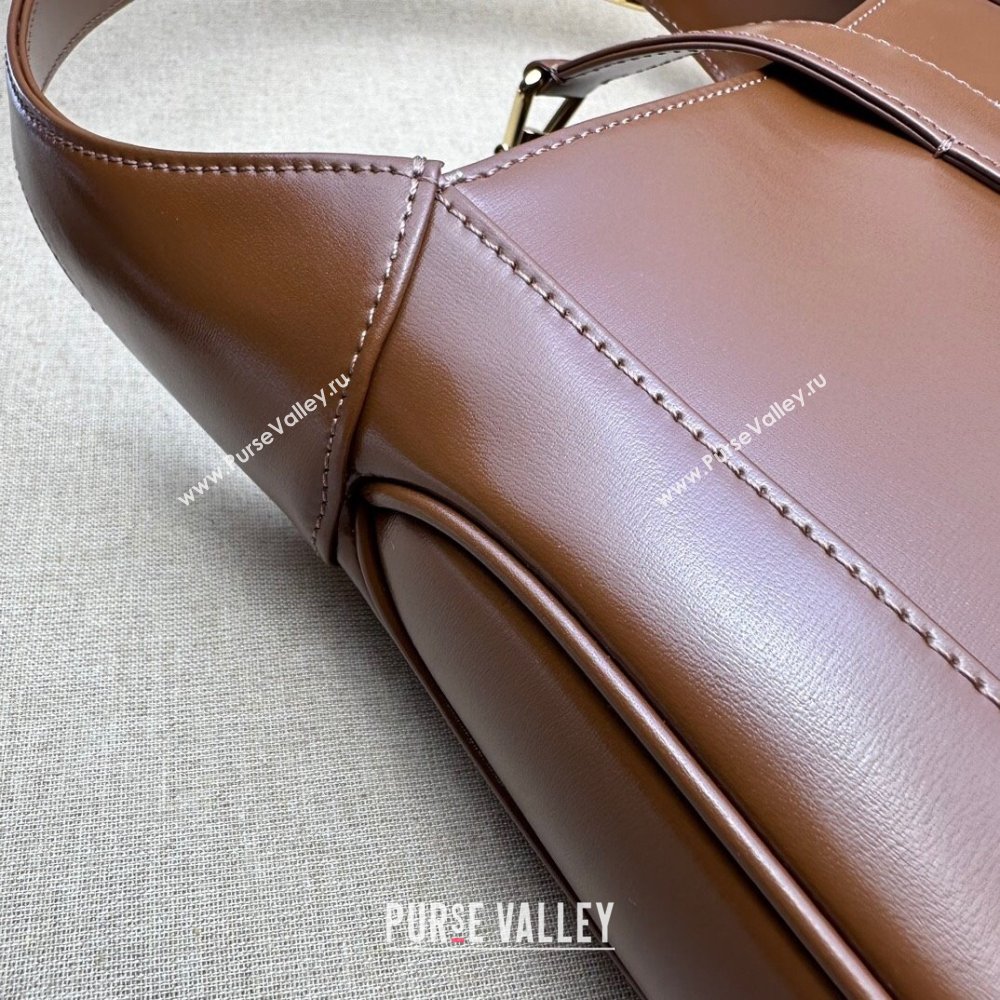 Gucci Jackie 1961 Shiny Leather Small Hobo Bag ‎636709 Brown 2024 (DHL-24041101)
