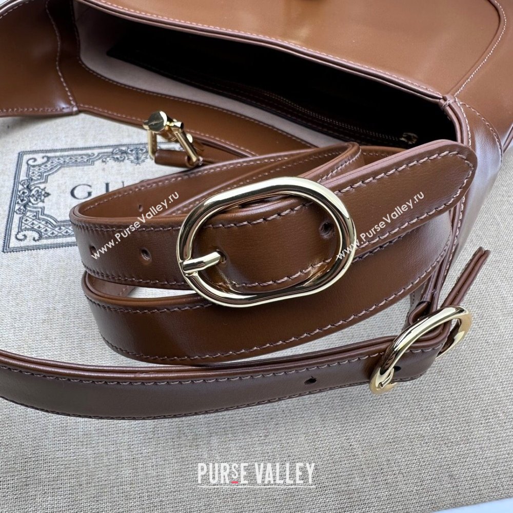 Gucci Jackie 1961 Shiny Leather Small Hobo Bag ‎636709 Brown 2024 (DHL-24041101)