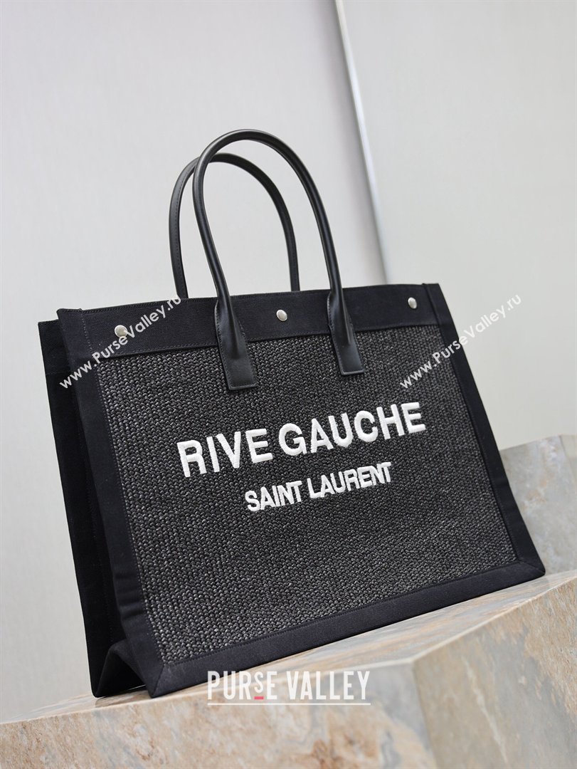 Saint Laurent Rive Gauche Large Tote bag in Woven Black 2026 509415 (MHUI-260403066)