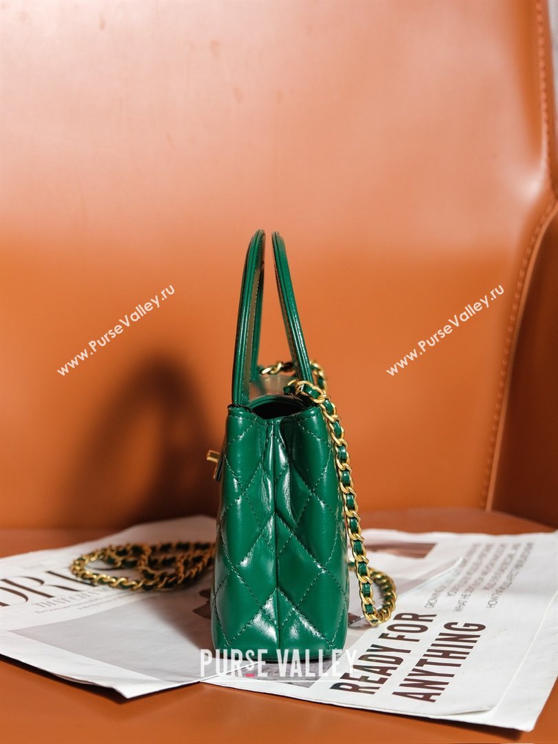 Chanel Mini Shopping Bag in Shiny Calfskin AS4416 Green 2024 (YEZI-24042512)