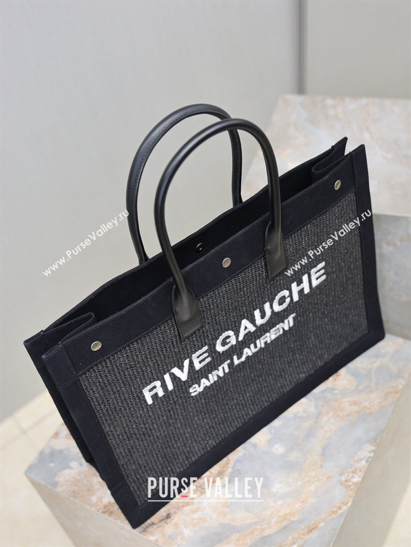 Saint Laurent Rive Gauche Large Tote bag in Woven Black 2026 509415 (MHUI-260403066)