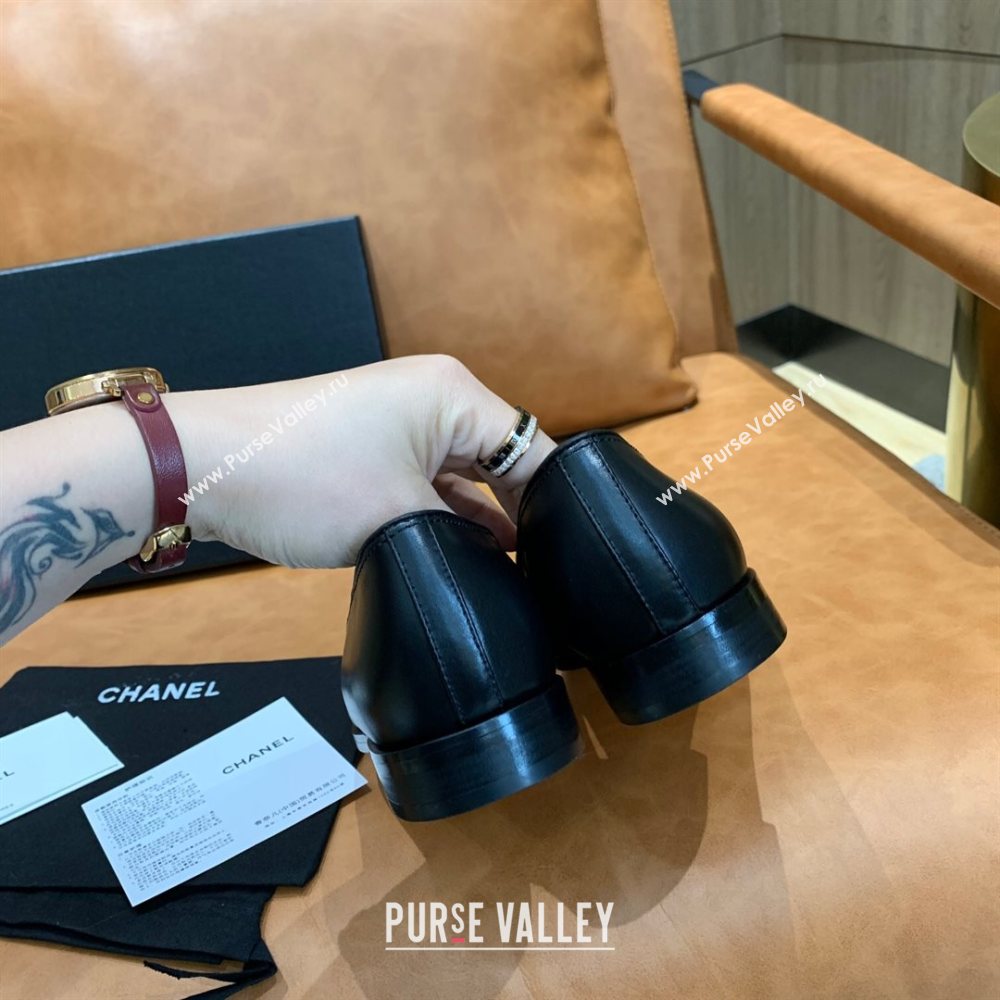 Chanel Calfskin Loafers with CC Logo Charm G36717 All Black 2020 (MD-20111233)