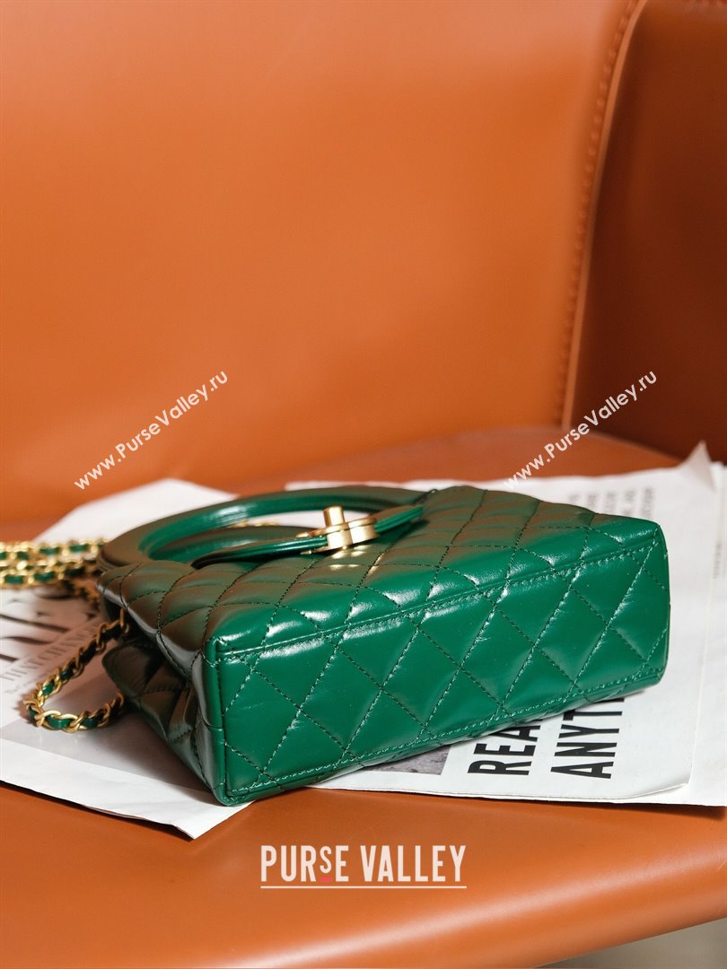 Chanel Mini Shopping Bag in Shiny Calfskin AS4416 Green 2024 (YEZI-24042512)