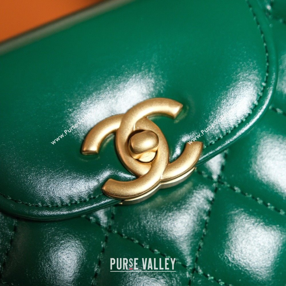 Chanel Mini Shopping Bag in Shiny Calfskin AS4416 Green 2024 (YEZI-24042512)