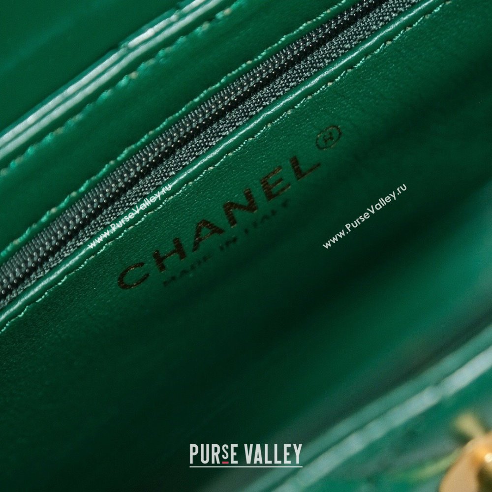 Chanel Mini Shopping Bag in Shiny Calfskin AS4416 Green 2024 (YEZI-24042512)