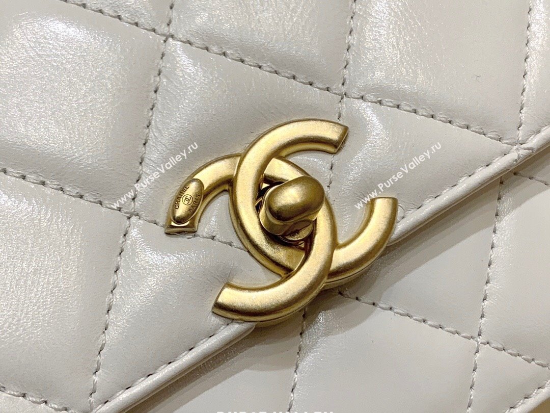 Chanel Quilted Calfskin Mini Flap Bag with Adjustable Strap AS2615 White 2024 TOP Quality (SHUNY-24091215)