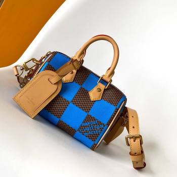 Louis Vuitton Speedy 18 Bandouliere Damier Pop in Damier Pop Coated Canvas N40595 Blue 2024 (K-24072501)