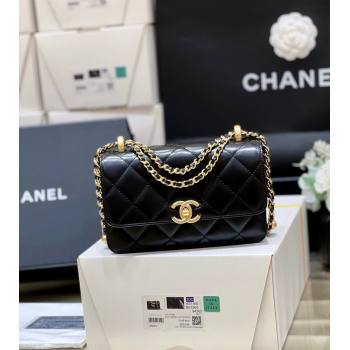 Chanel Quilted Calfskin Mini Flap Bag with Adjustable Strap AS2615 Black 2024 TOP Quality (SHUNY-24091214)