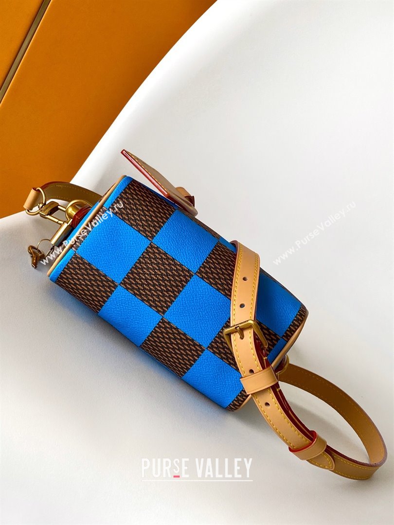 Louis Vuitton Speedy 18 Bandouliere Damier Pop in Damier Pop Coated Canvas N40595 Blue 2024 (K-24072501)