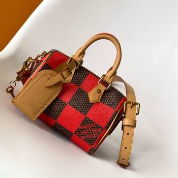 Louis Vuitton Speedy 18 Bandouliere Damier Pop in Damier Pop Coated Canvas N40611 Red 2024 (K-24072502)