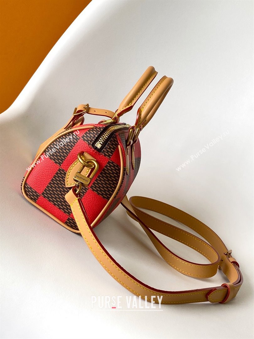 Louis Vuitton Speedy 18 Bandouliere Damier Pop in Damier Pop Coated Canvas N40611 Red 2024 (K-24072502)