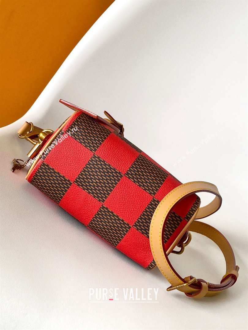 Louis Vuitton Speedy 18 Bandouliere Damier Pop in Damier Pop Coated Canvas N40611 Red 2024 (K-24072502)