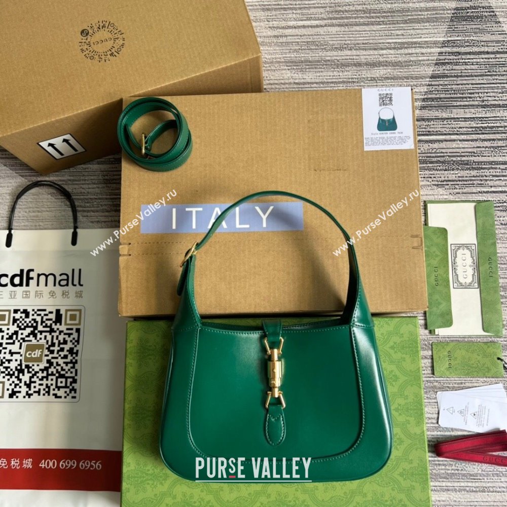 Gucci Jackie 1961 Shiny Leather Small Hobo Bag 鈥?36709 Green 2024 (DS-24041105 )