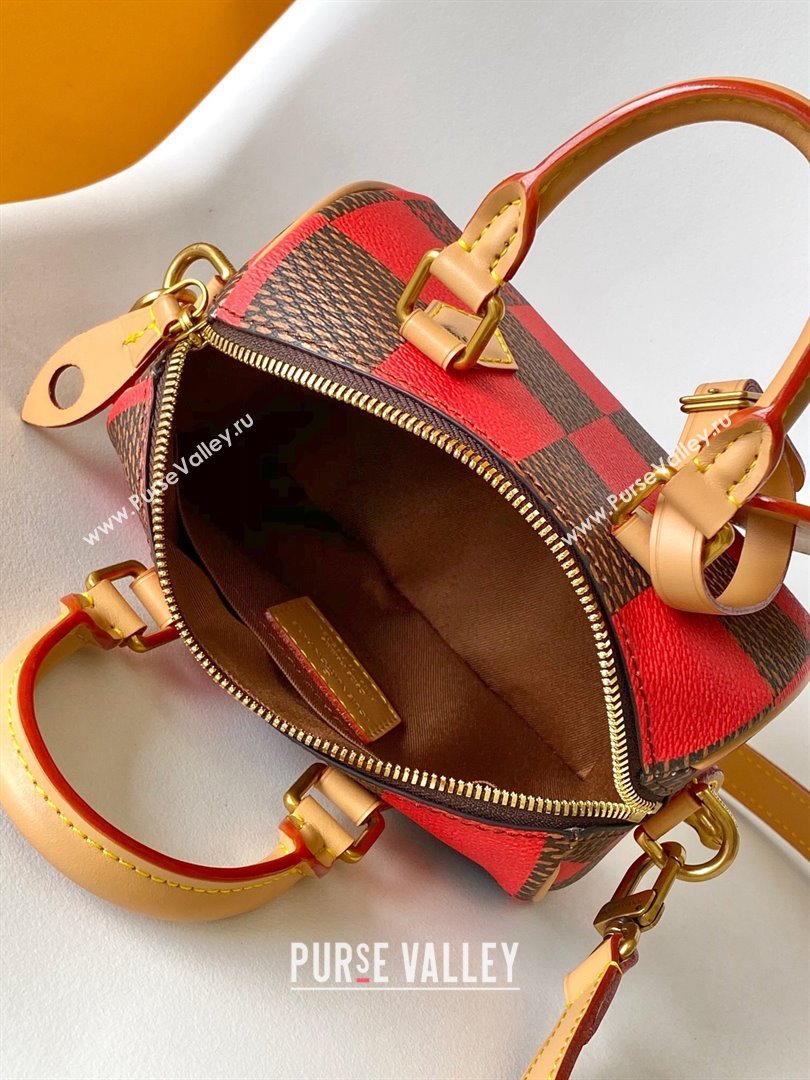 Louis Vuitton Speedy 18 Bandouliere Damier Pop in Damier Pop Coated Canvas N40611 Red 2024 (K-24072502)