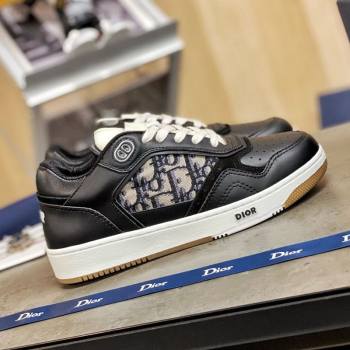 Dior B27 Low-Top Sneakers in Black Calfskin and Beige Oblique Canvas 2020 (For Women and Men) (MD-20120339)
