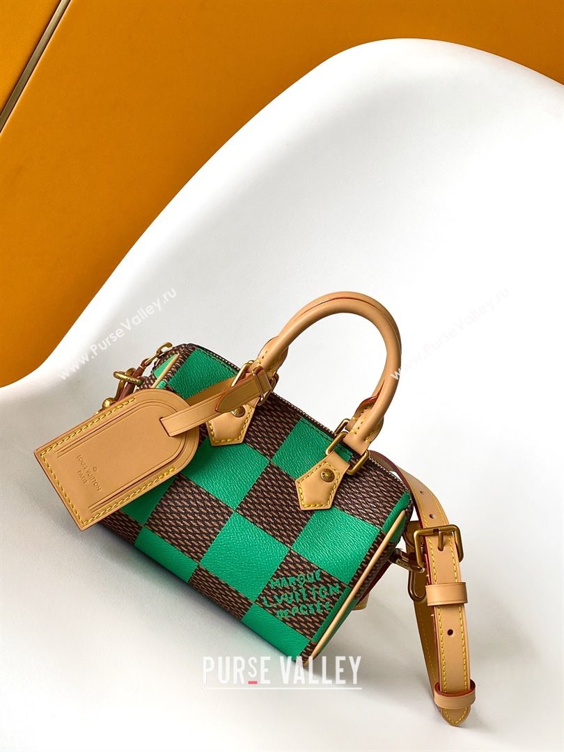 Louis Vuitton Speedy 18 Bandouliere Damier Pop in Damier Pop Coated Canvas N40534 Green 2024 (K-24072503)