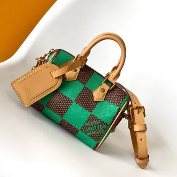 Louis Vuitton Speedy 18 Bandouliere Damier Pop in Damier Pop Coated Canvas N40534 Green 2024 (K-24072503)