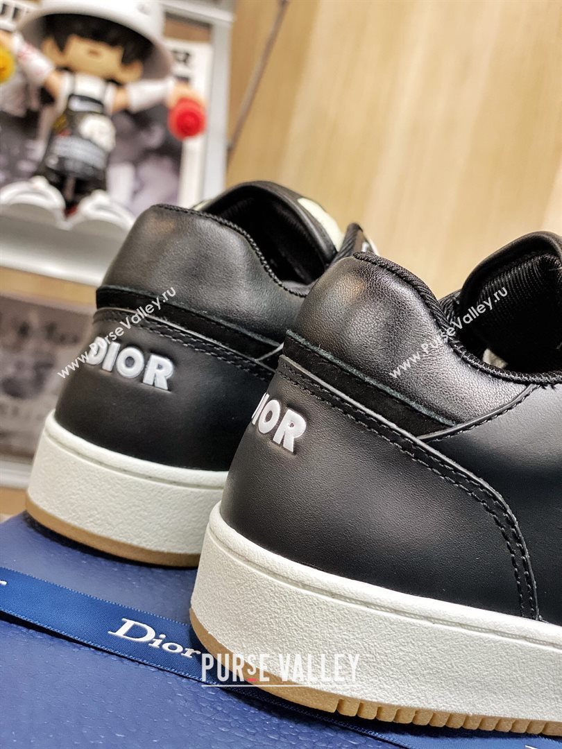 Dior B27 Low-Top Sneakers in Black Calfskin and Beige Oblique Canvas 2020 (For Women and Men) (MD-20120339)