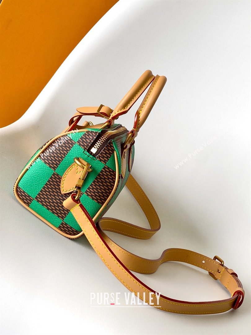 Louis Vuitton Speedy 18 Bandouliere Damier Pop in Damier Pop Coated Canvas N40534 Green 2024 (K-24072503)