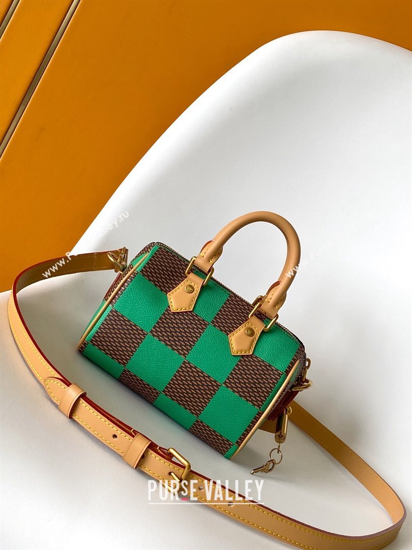 Louis Vuitton Speedy 18 Bandouliere Damier Pop in Damier Pop Coated Canvas N40534 Green 2024 (K-24072503)