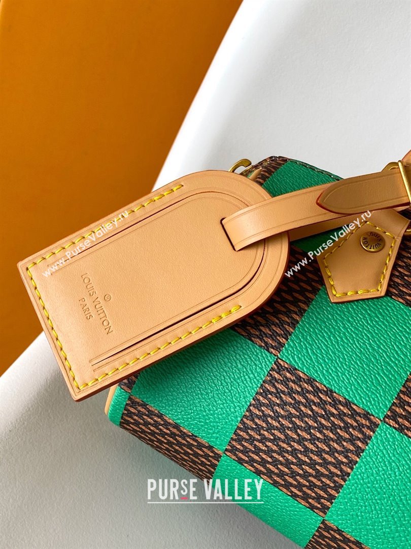 Louis Vuitton Speedy 18 Bandouliere Damier Pop in Damier Pop Coated Canvas N40534 Green 2024 (K-24072503)