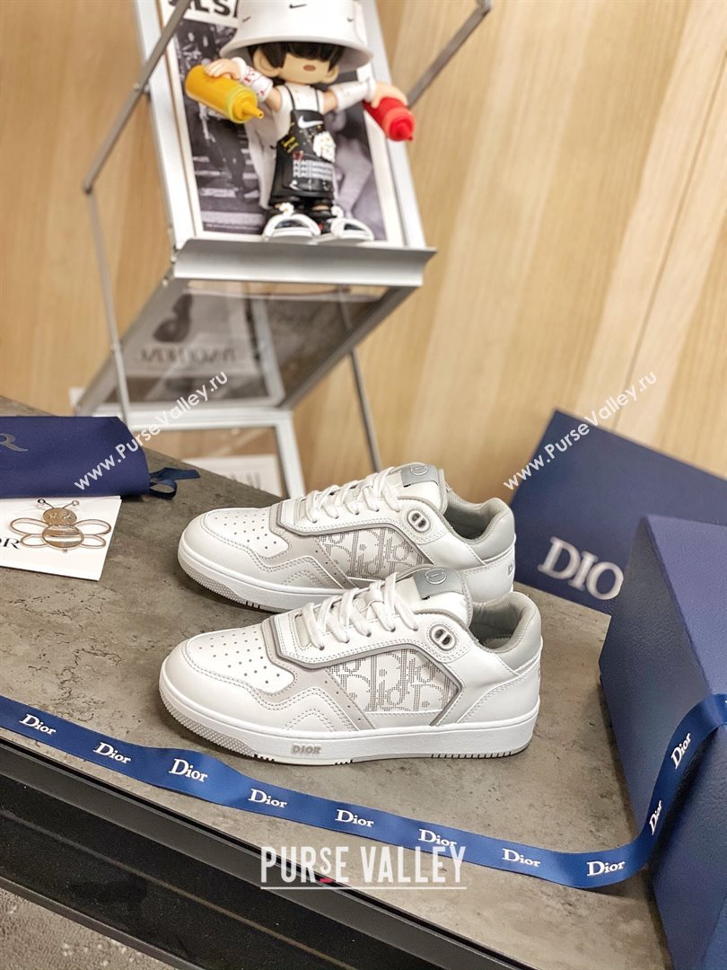 Dior B27 Low-Top Sneakers in White and Grey Calfskin 2020 (For Women and Men) (MD-20120340)