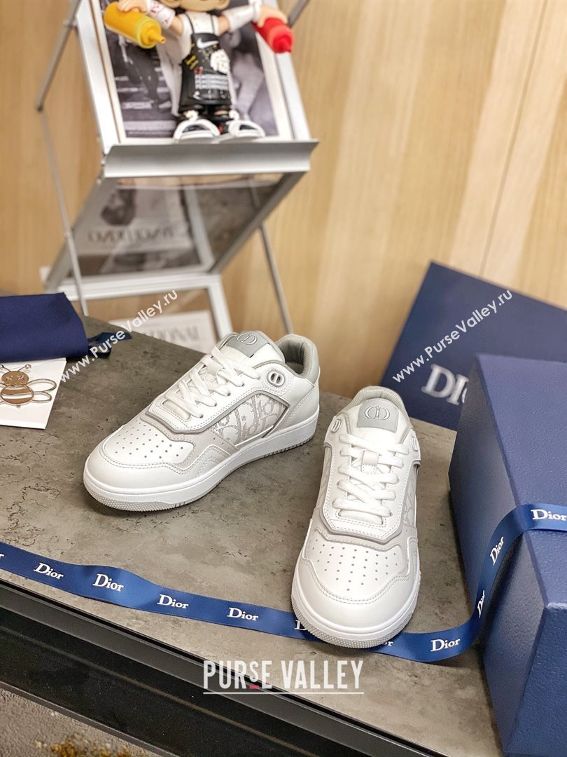Dior B27 Low-Top Sneakers in White and Grey Calfskin 2020 (For Women and Men) (MD-20120340)