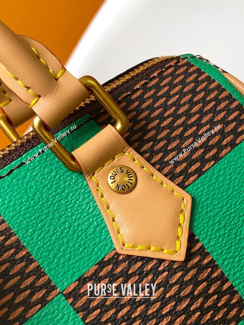 Louis Vuitton Speedy 18 Bandouliere Damier Pop in Damier Pop Coated Canvas N40534 Green 2024 (K-24072503)