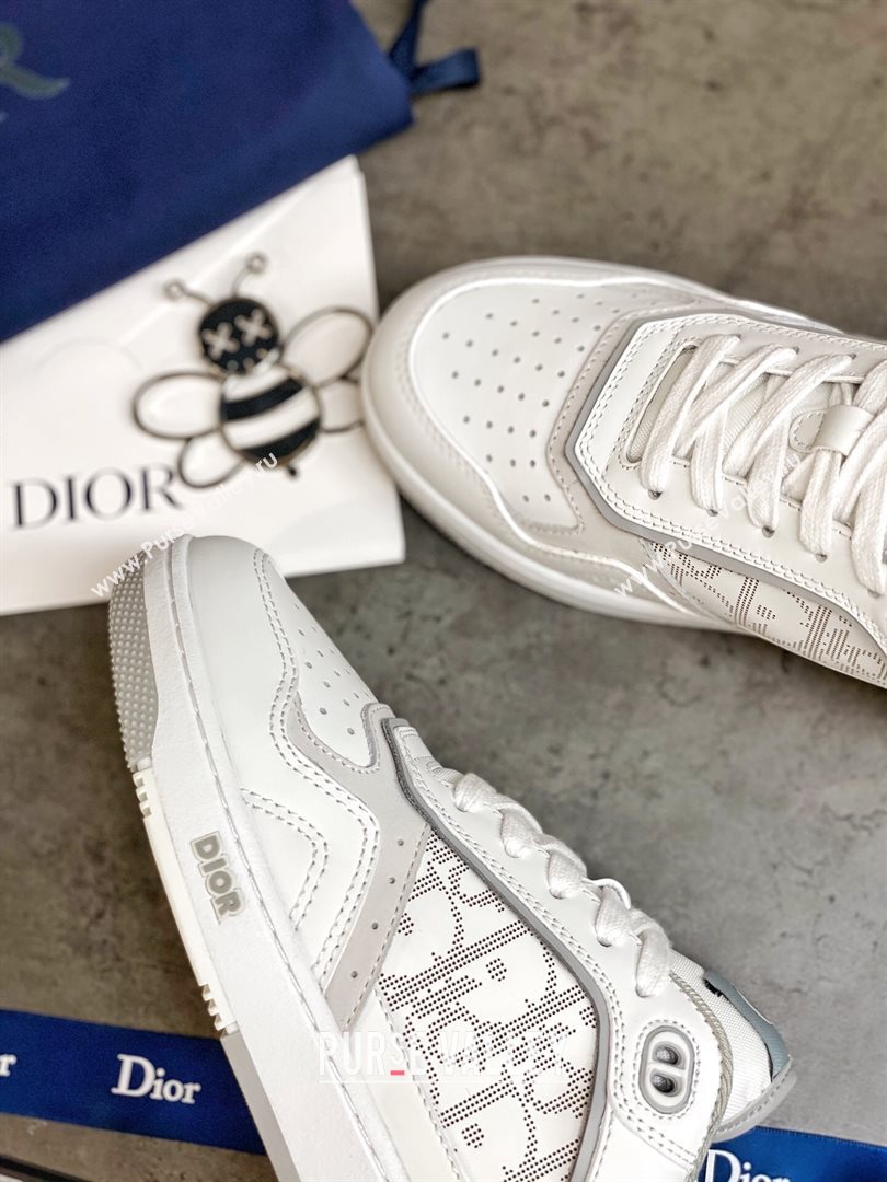 Dior B27 Low-Top Sneakers in White and Grey Calfskin 2020 (For Women and Men) (MD-20120340)