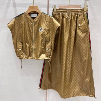 Gucci GG Top and Skirt G6521 Brown 2024 (Q-24060521)