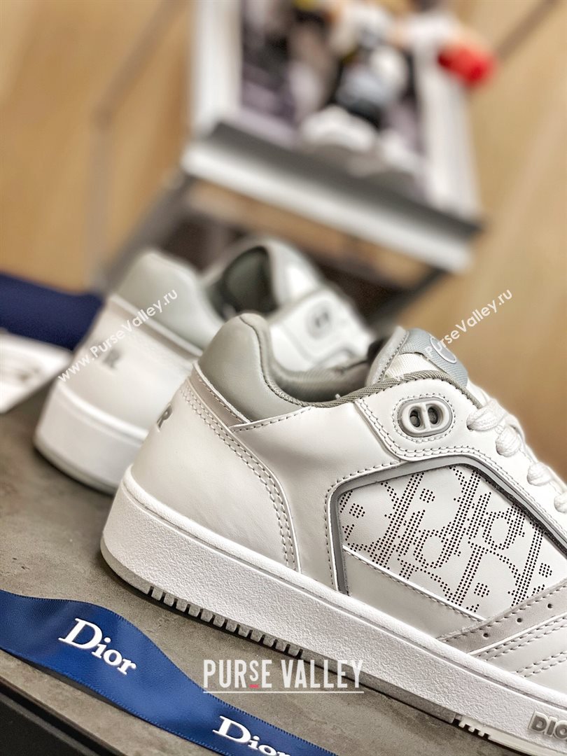 Dior B27 Low-Top Sneakers in White and Grey Calfskin 2020 (For Women and Men) (MD-20120340)