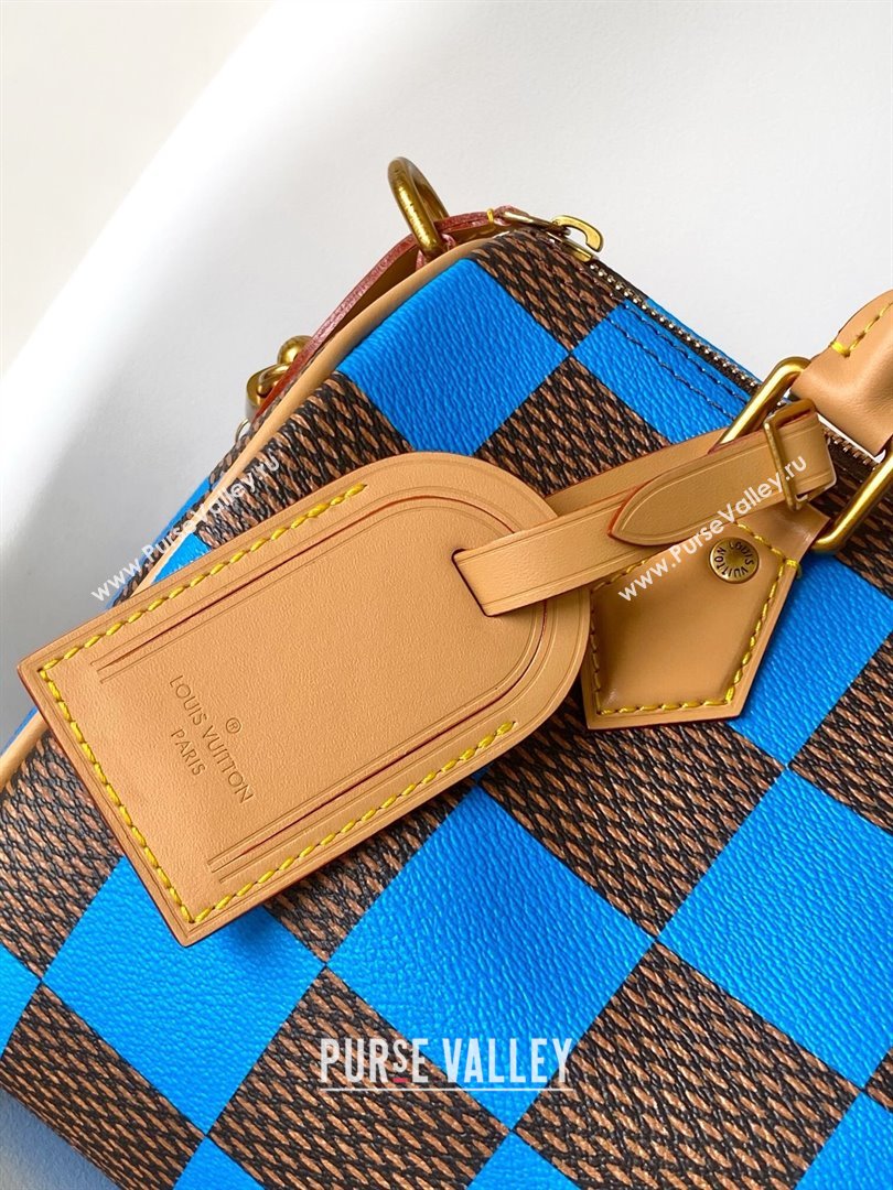 Louis Vuitton Speedy 25 Bandouliere Damier Pop in Damier Pop Coated Canvas N40585 Blue 2024 (K-24072504)