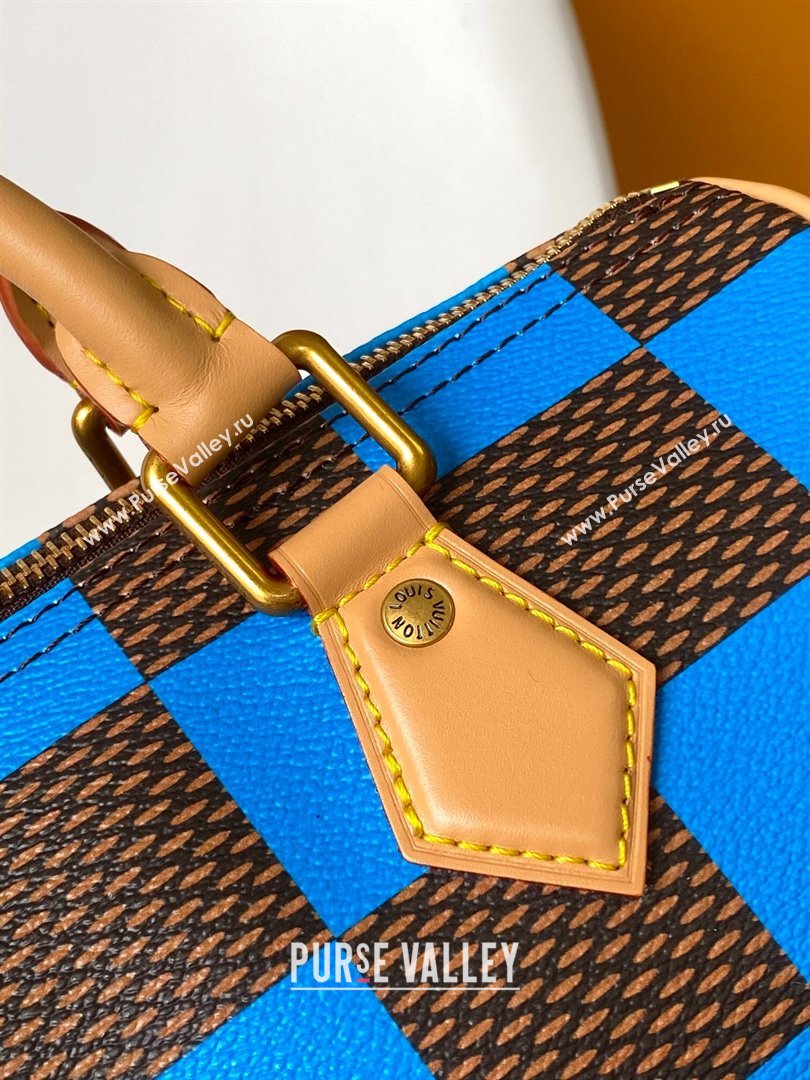 Louis Vuitton Speedy 25 Bandouliere Damier Pop in Damier Pop Coated Canvas N40585 Blue 2024 (K-24072504)