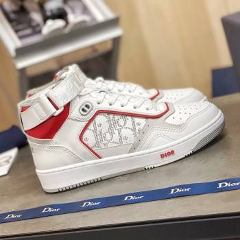 Dior B27 High-Top Sneakers in White and Red Calfskin 2020 (For Women and Men) (MD-20120342)