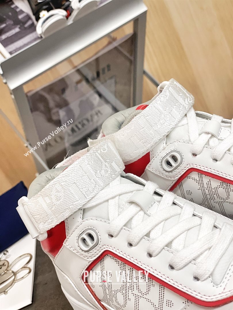 Dior B27 High-Top Sneakers in White and Red Calfskin 2020 (For Women and Men) (MD-20120342)