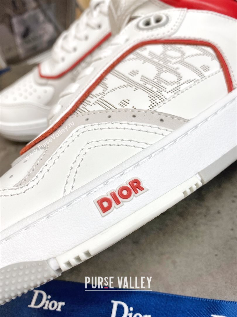 Dior B27 High-Top Sneakers in White and Red Calfskin 2020 (For Women and Men) (MD-20120342)