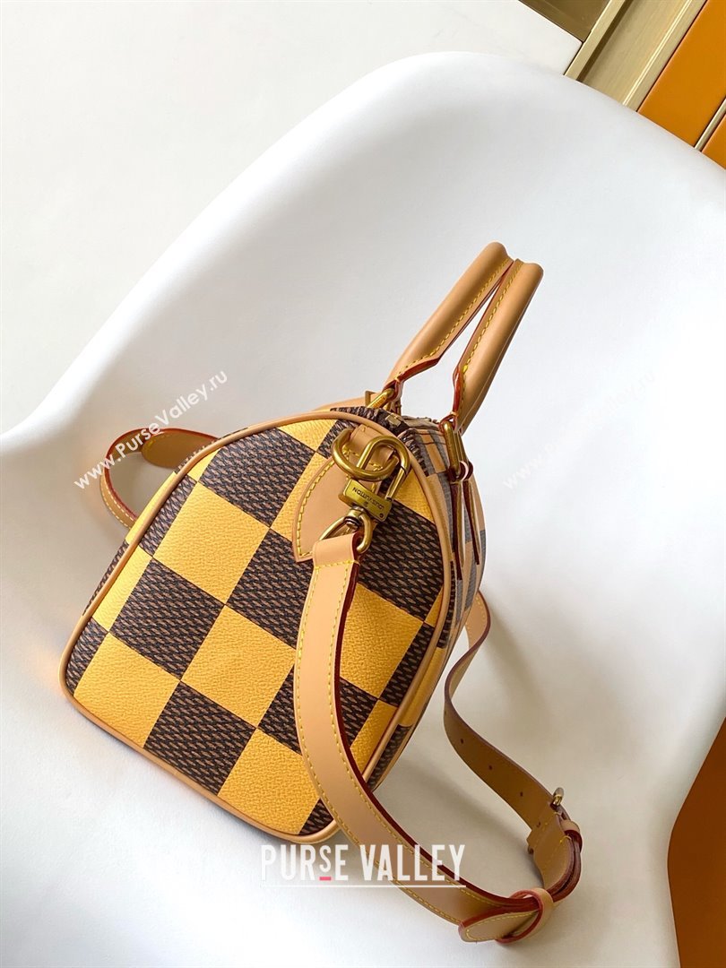 Louis Vuitton Speedy 25 Bandouliere Damier Pop in Damier Pop Coated Canvas N40584 Yellow 2024 (K-24072505)