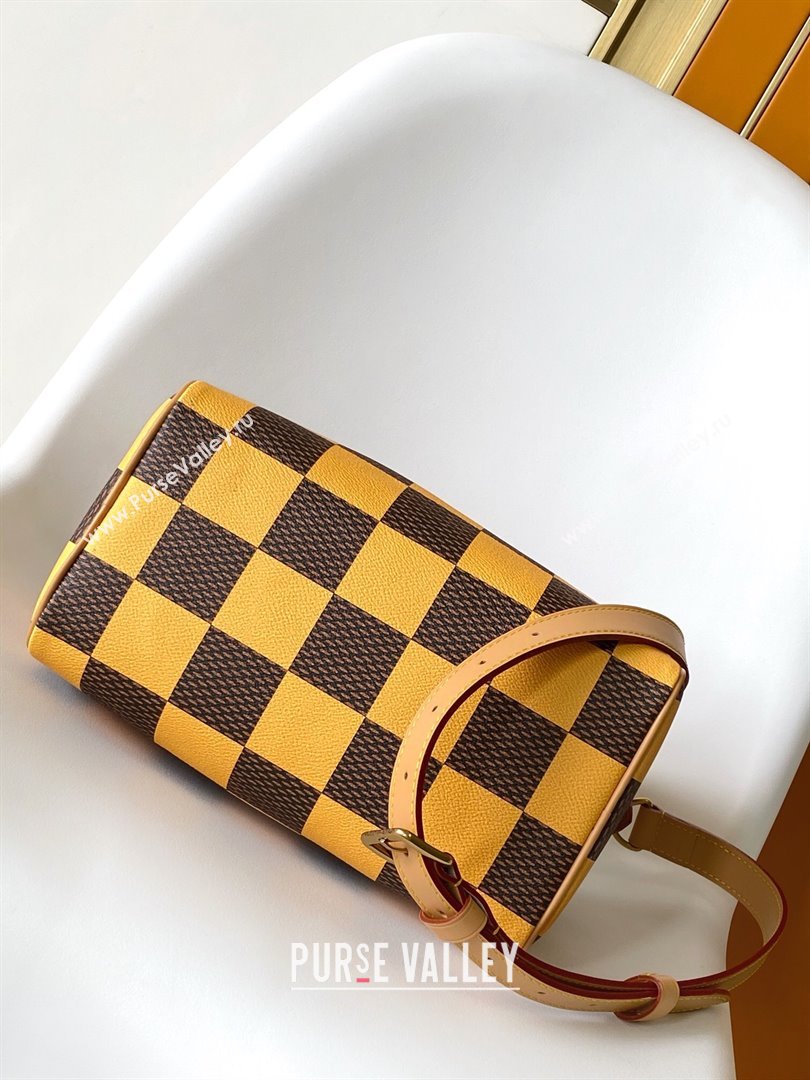 Louis Vuitton Speedy 25 Bandouliere Damier Pop in Damier Pop Coated Canvas N40584 Yellow 2024 (K-24072505)