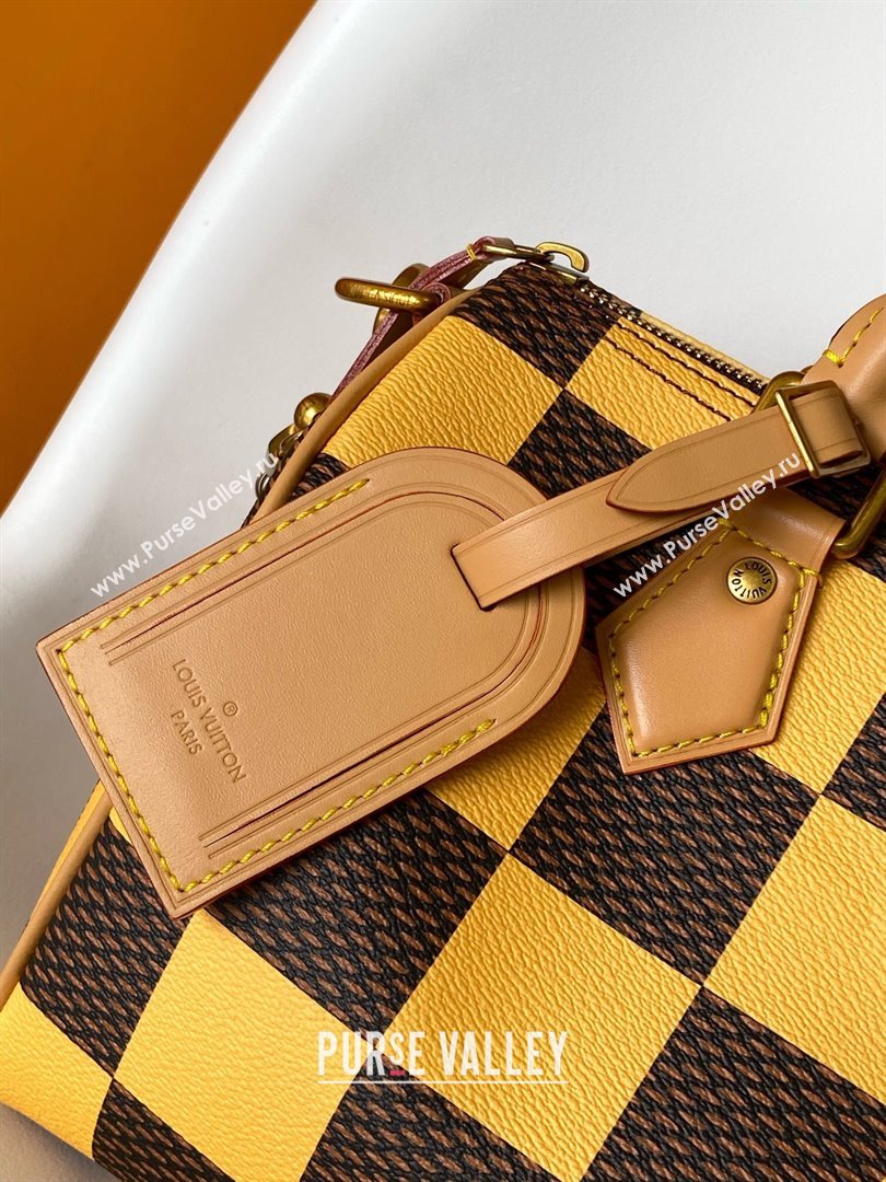 Louis Vuitton Speedy 25 Bandouliere Damier Pop in Damier Pop Coated Canvas N40584 Yellow 2024 (K-24072505)