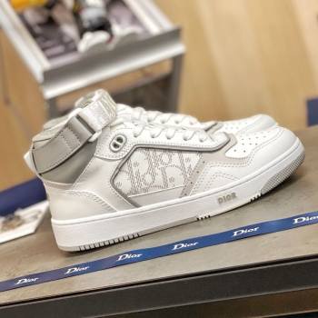 Dior B27 High-Top Sneakers in White and Grey Calfskin 2020 (For Women and Men) (MD-20120341)