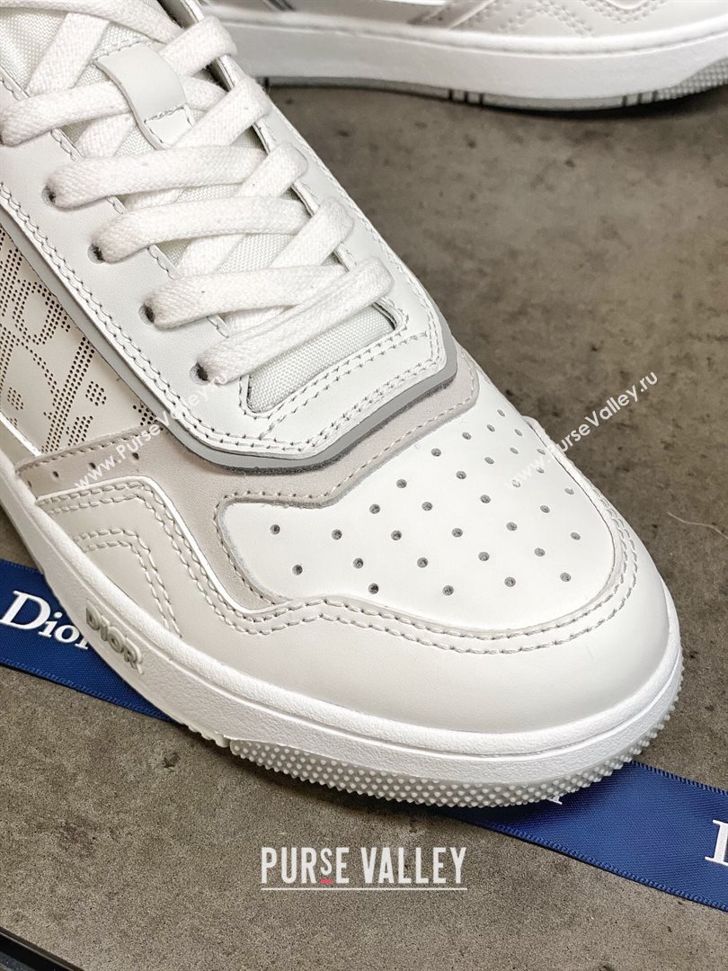 Dior B27 High-Top Sneakers in White and Grey Calfskin 2020 (For Women and Men) (MD-20120341)