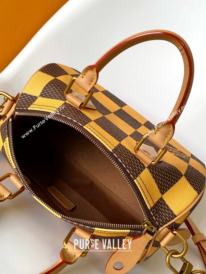 Louis Vuitton Speedy 25 Bandouliere Damier Pop in Damier Pop Coated Canvas N40584 Yellow 2024 (K-24072505)