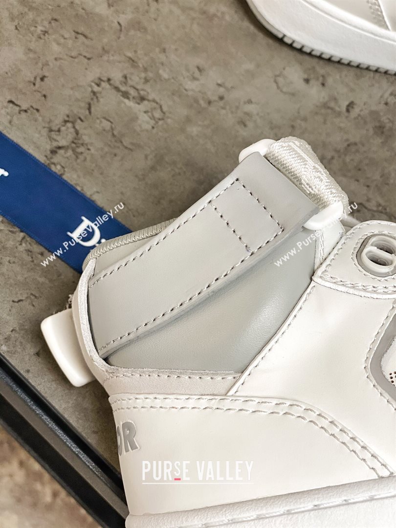Dior B27 High-Top Sneakers in White and Grey Calfskin 2020 (For Women and Men) (MD-20120341)