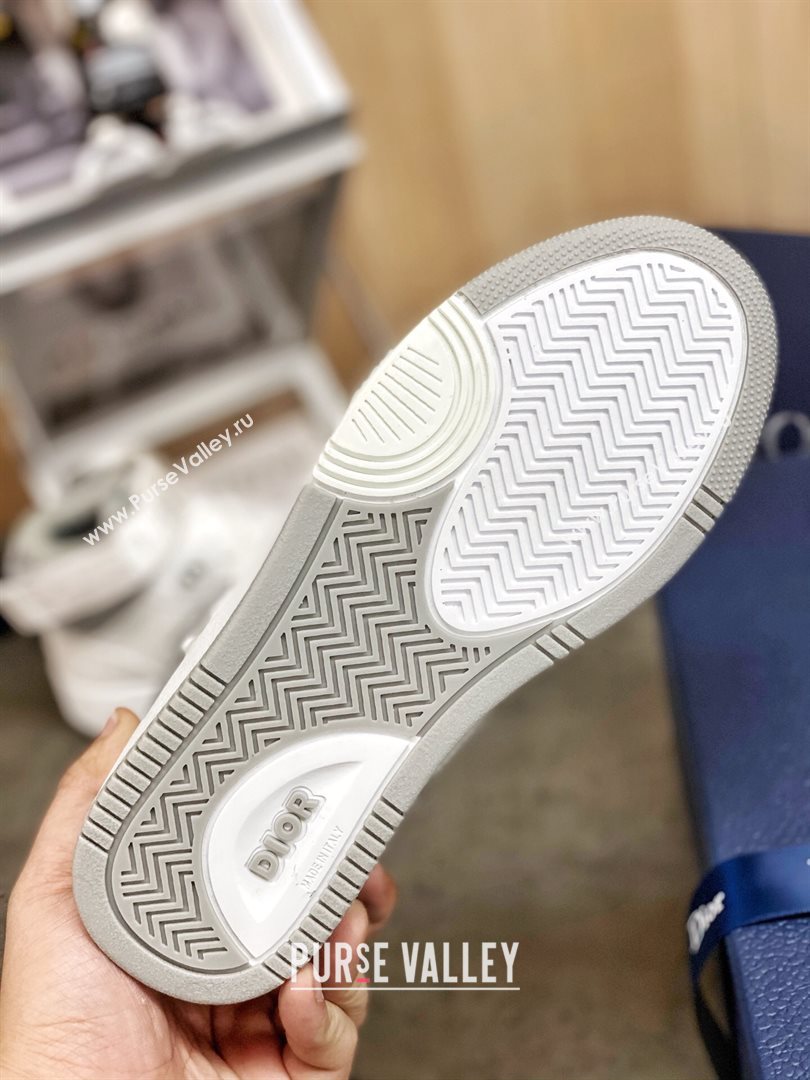 Dior B27 High-Top Sneakers in White and Grey Calfskin 2020 (For Women and Men) (MD-20120341)
