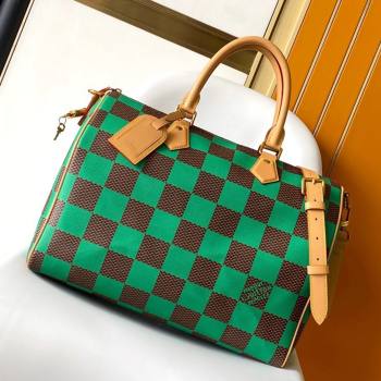 Louis Vuitton Speedy 40 Bandouliere Damier Pop in Damier Pop Coated Canvas N40579 Green 2024 (K-24072507)